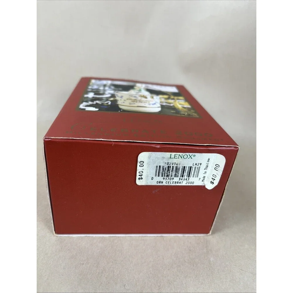 VTG NIB Lenox Celebrate 2000 Millennium Edition Ornament Champagne in Bucket $40